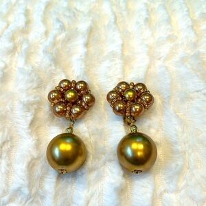 Vintage up cycled rose gold champagne bubble earring clip on accessories 2.5”